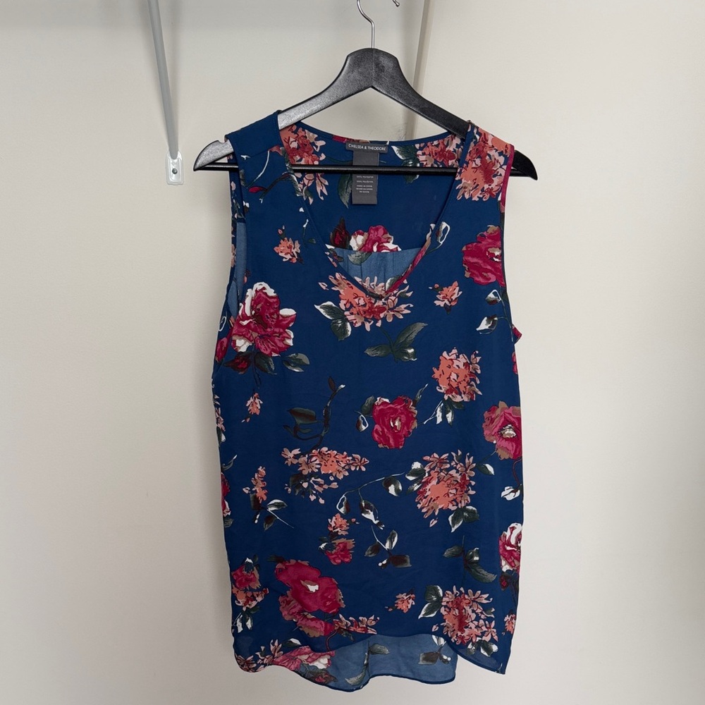 Chelsea & Theodore Blue Floral Top